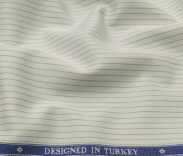 Soktas Men's Giza Cotton Pin Stripes 1.60 Meter Unstitched Shirt Fabric (Mint Green)
