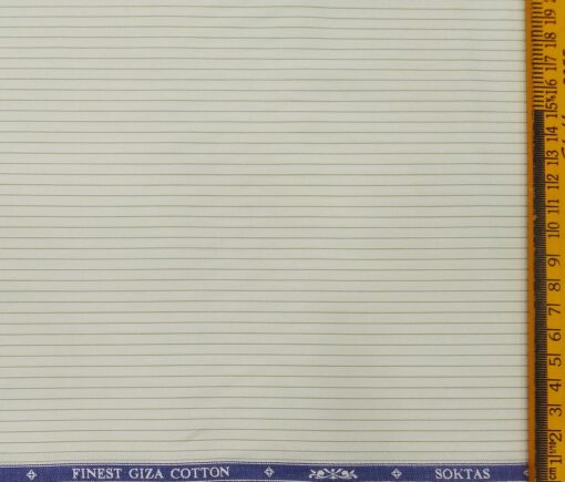 Soktas Men's Giza Cotton Pin Stripes 1.60 Meter Unstitched Shirt Fabric (Mint Green)