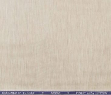 Soktas Men's Giza Cotton Self Design 1.60 Meter Unstitched Shirt Fabric (Beige)
