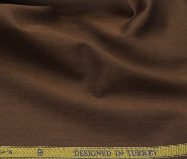 Soktas Men's Giza Cotton Solid Satin 1.60 Meter Unstitched Shirt Fabric (Hickory Brown)