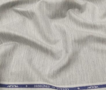 Soktas Men's Giza Cotton Self Design 1.60 Meter Unstitched Shirt Fabric (Light Grey)