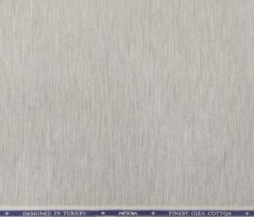 Soktas Men's Giza Cotton Self Design 1.60 Meter Unstitched Shirt Fabric (Light Grey)