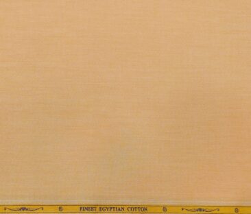 Soktas Men's Giza Cotton Solid Satin 1.60 Meter Unstitched Shirt Fabric (Light Orange)