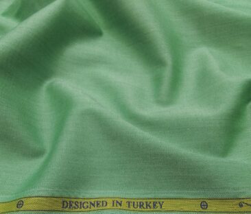 Soktas Men's Giza Cotton Solid Satin 1.60 Meter Unstitched Shirt Fabric (Mint Green)