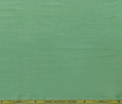 Soktas Men's Giza Cotton Solid Satin 1.60 Meter Unstitched Shirt Fabric (Mint Green)