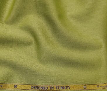 Soktas Men's Giza Cotton Solid Satin 1.60 Meter Unstitched Shirt Fabric (Moss Green)