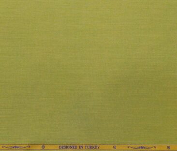 Soktas Men's Giza Cotton Solid Satin 1.60 Meter Unstitched Shirt Fabric (Moss Green)