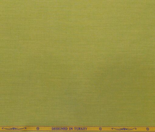 Soktas Men's Giza Cotton Solid Satin 1.60 Meter Unstitched Shirt Fabric (Moss Green)