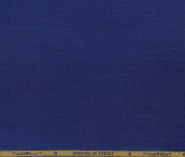 Soktas Men's Giza Cotton Solid Satin 1.60 Meter Unstitched Shirt Fabric (Royal Blue)