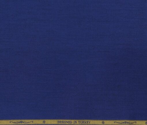 Soktas Men's Giza Cotton Solid Satin 1.60 Meter Unstitched Shirt Fabric (Royal Blue)