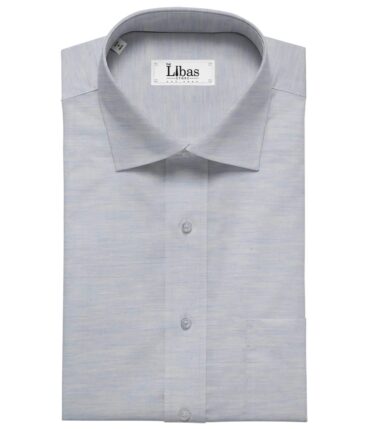 Soktas Men's Giza Cotton Self Design 1.60 Meter Unstitched Shirt Fabric (Sky Blue)