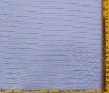 Soktas Men's Giza Cotton Striped Unstitched Shirt Fabric (Sky Blue)