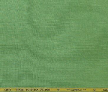Soktas Men's Giza Cotton Self Design 1.80 Meter Unstitched Shirt Fabric (Green)