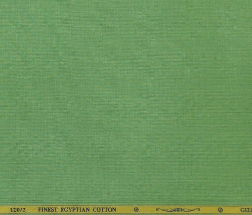 Soktas Men's Giza Cotton Self Design 1.80 Meter Unstitched Shirt Fabric (Green)
