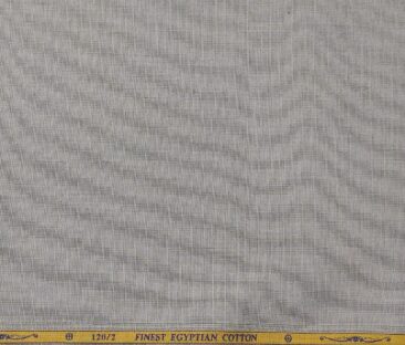 Soktas Men's Giza Cotton Self Design 1.80 Meter Unstitched Shirt Fabric (Silver Grey)
