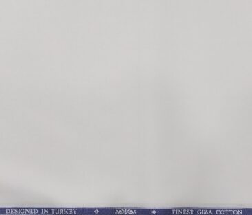 Soktas Men's Giza Cotton Solids Twill 1.60 Meter Unstitched Shirt Fabric (White)