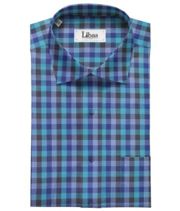 Soktas Men's Cotton Burberry Checks 1.60 Meter Unstitched Shirt Fabric (Multi)