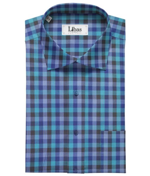 Soktas Men's Cotton Burberry Checks 1.60 Meter Unstitched Shirt Fabric (Multi)