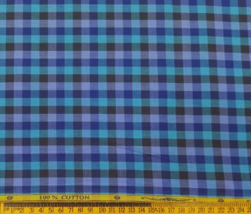 Soktas Men's Cotton Burberry Checks 1.60 Meter Unstitched Shirt Fabric (Multi)