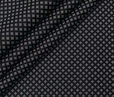 Bombay Rayon Men's Cotton Printed 1.60 Meter Unstitched Shirt Fabric (Black)