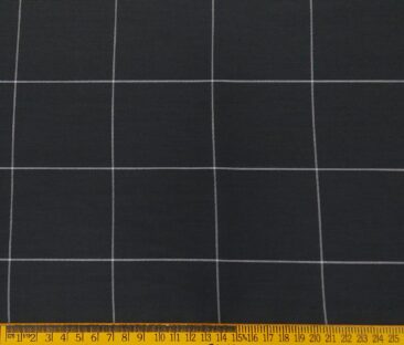 Bombay Rayon Men's Cotton Broad Checks 1.60 Meter Unstitched Shirt Fabric (Greenish Black)