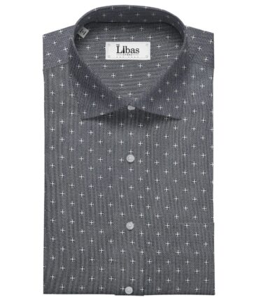 Cadini Italy Men's Cotton Printed 1.60 Meter Unstitched Shirt Fabric (Grey)