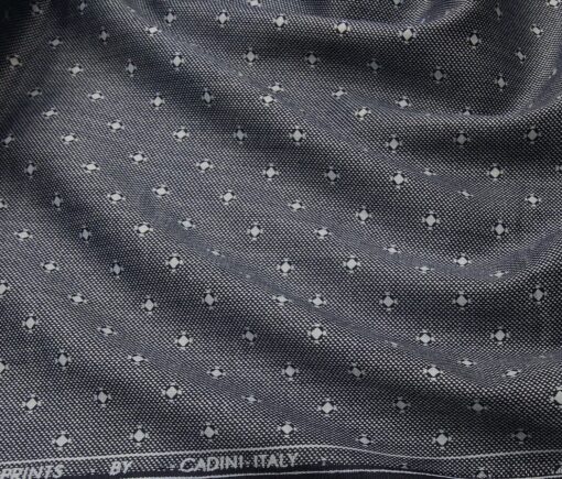 Cadini Italy Men's Cotton Printed 1.60 Meter Unstitched Shirt Fabric (Grey)