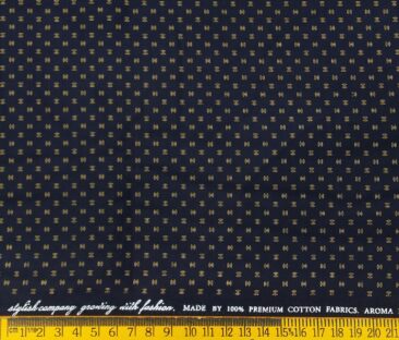 Exquisite Men's Cotton Printed 1.60 Meter Unstitched Shirt Fabric (Dark Blue)