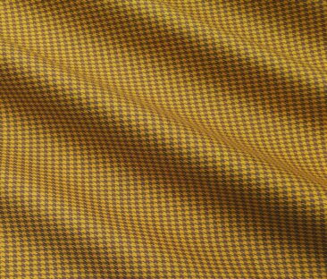 Monza Men's Cotton Houndstooth 1.60 Meter Unstitched Shirt Fabric (Mustard Yellow)