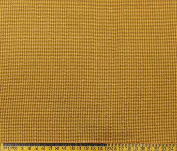 Monza Men's Cotton Houndstooth 1.60 Meter Unstitched Shirt Fabric (Mustard Yellow)