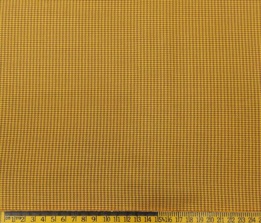 Monza Men's Cotton Houndstooth 1.60 Meter Unstitched Shirt Fabric (Mustard Yellow)