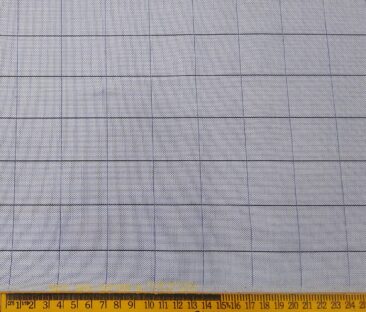Monza Men's Giza Cotton Checks 1.60 Meter Unstitched Shirt Fabric (Light Blue)