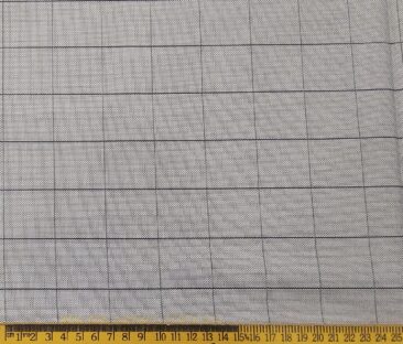 Monza Men's Giza Cotton Checks 1.60 Meter Unstitched Shirt Fabric (Light Grey)