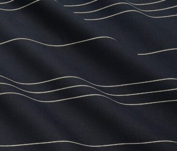 Monza Men's Cotton Striped 1.60 Meter Unstitched Shirt Fabric (Dark Navy Blue)