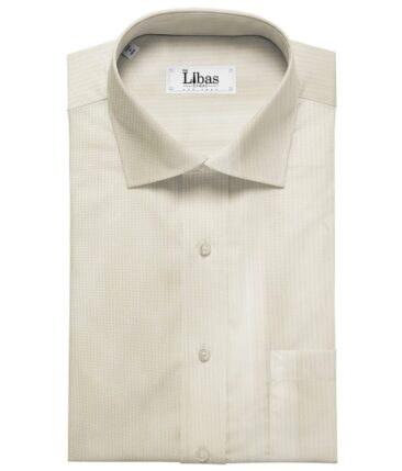Monza Men's Cotton Jacquard 1.60 Meter Unstitched Shirt Fabric (Cream)