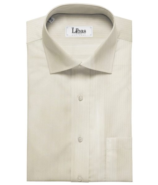 Monza Men's Cotton Jacquard 1.60 Meter Unstitched Shirt Fabric (Cream)