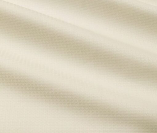 Monza Men's Cotton Jacquard 1.60 Meter Unstitched Shirt Fabric (Cream)