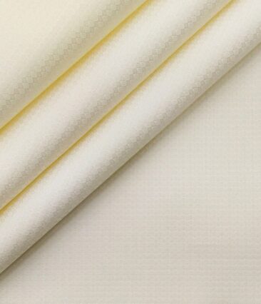 Monza Men's Cotton Jacquard 1.60 Meter Unstitched Shirt Fabric (Cream)