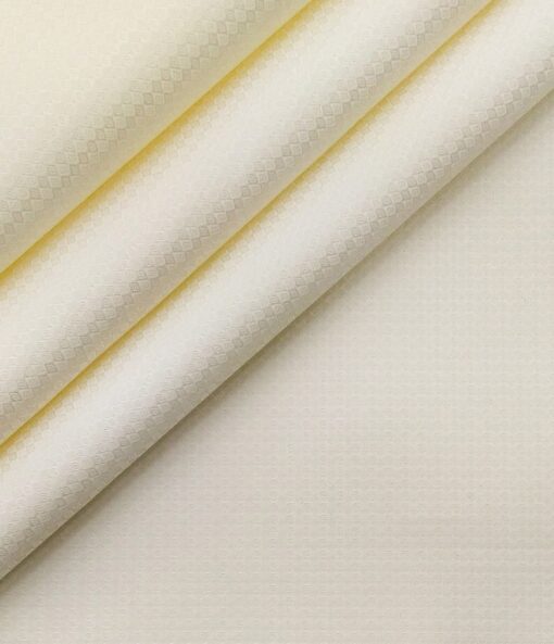Monza Men's Cotton Jacquard 1.60 Meter Unstitched Shirt Fabric (Cream)