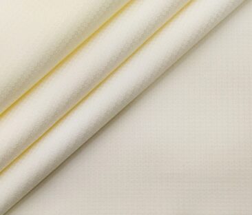 Monza Men's Cotton Jacquard 1.60 Meter Unstitched Shirt Fabric (Cream)
