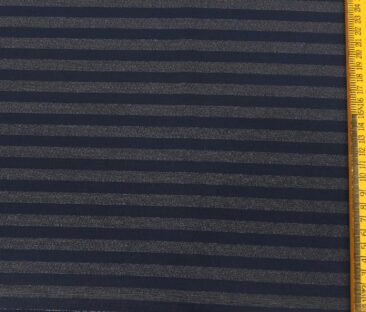 Monza Men's Cotton Striped 1.60 Meter Unstitched Shirt Fabric (Dark Blue)