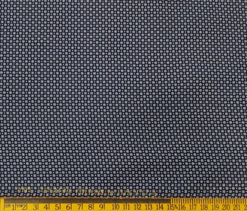 Monza Men's Cotton Polka Dots Printed 1.60 Meter Unstitched Shirt Fabric (Dark Blue)