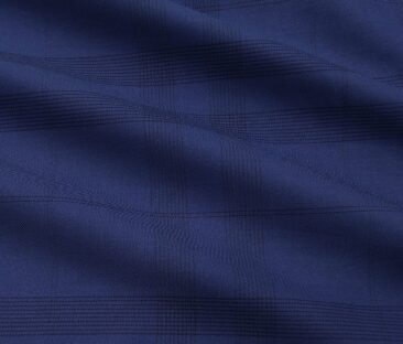 Monza Men's Cotton Checks 1.60 Meter Unstitched Shirt Fabric (Royal Blue)