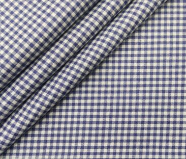 Monza Men's Cotton Checks 1.60 Meter Unstitched Shirt Fabric (White)