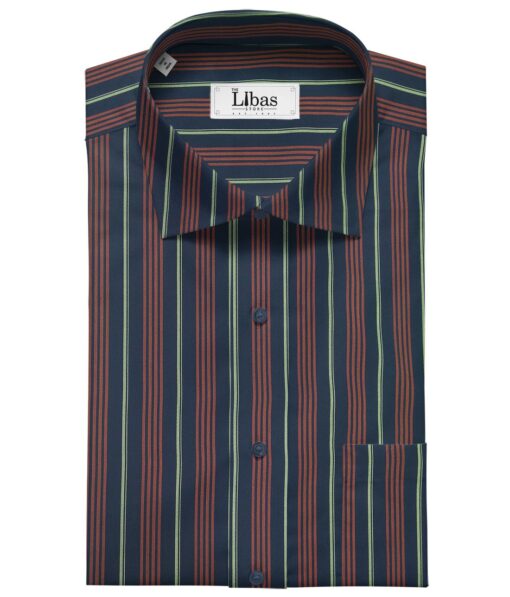 Monza Men's Cotton H 1.60 Meter Unstitched Shirt Fabric (Dark Blue)