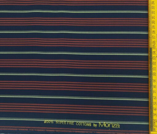 Monza Men's Cotton H 1.60 Meter Unstitched Shirt Fabric (Dark Blue)