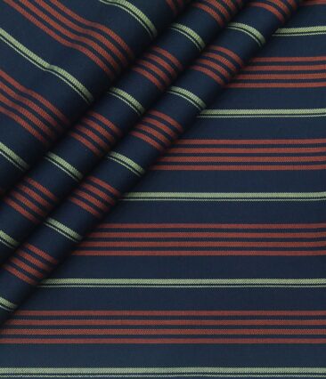 Monza Men's Cotton H 1.60 Meter Unstitched Shirt Fabric (Dark Blue)
