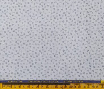 Monza Men's Cotton Printed 1.60 Meter Unstitched Shirt Fabric (Light Blue)