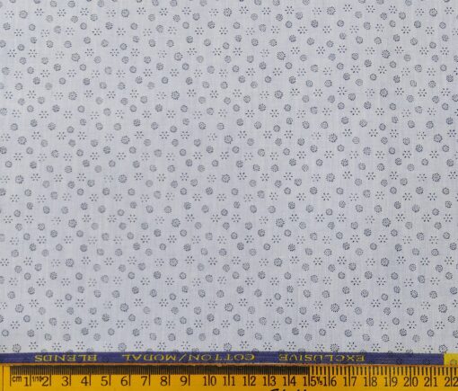 Monza Men's Cotton Printed 1.60 Meter Unstitched Shirt Fabric (Light Blue)