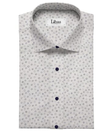 Monza Men's Cotton Printed 1.60 Meter Unstitched Shirt Fabric (Light Grey)